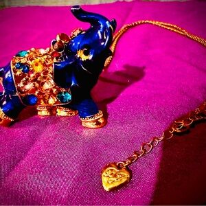 Jeweled Elephant Pendant Necklace